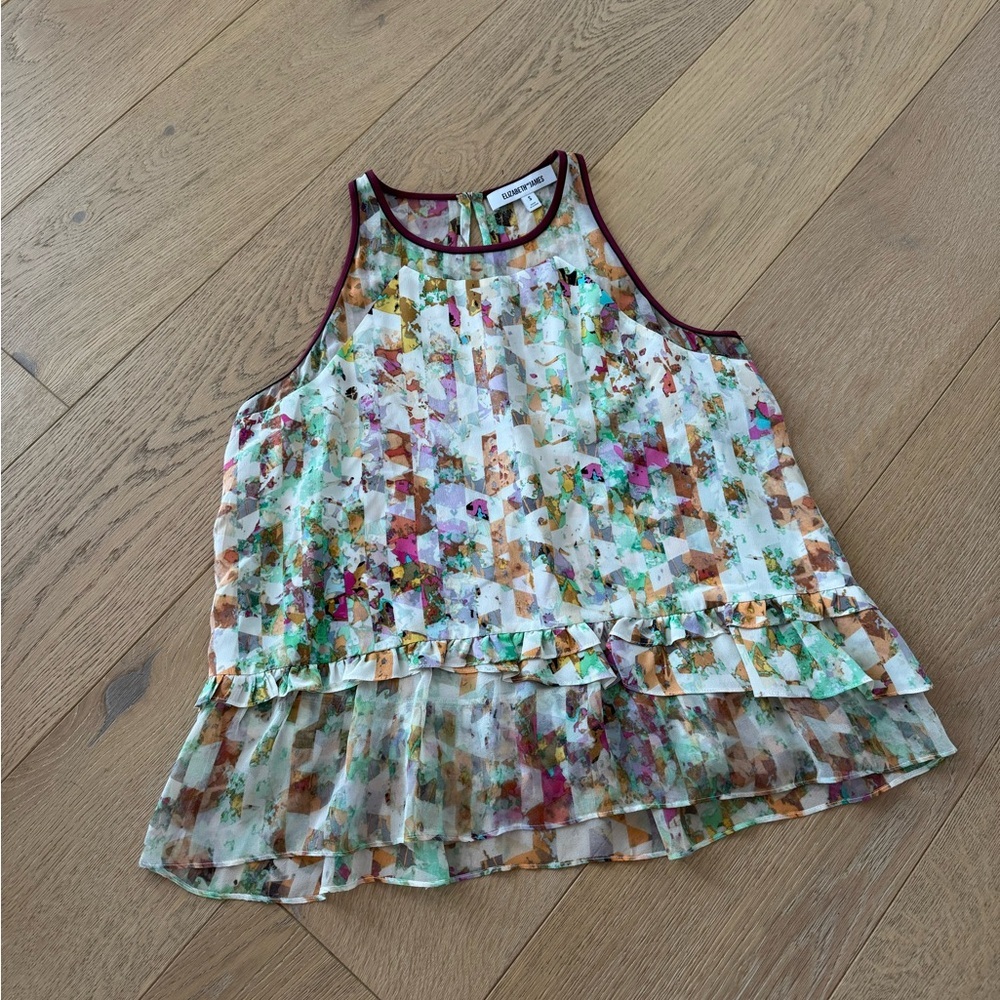 Elizabeth And James Linda Silk Abstract Tank Small